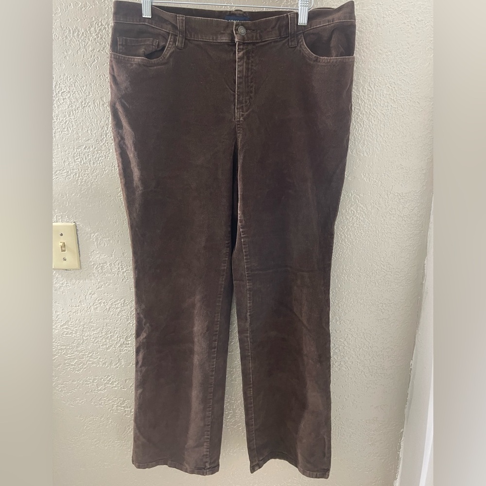 Sonoma Women's Brown Corduroy Straight Leg PantsSize 14